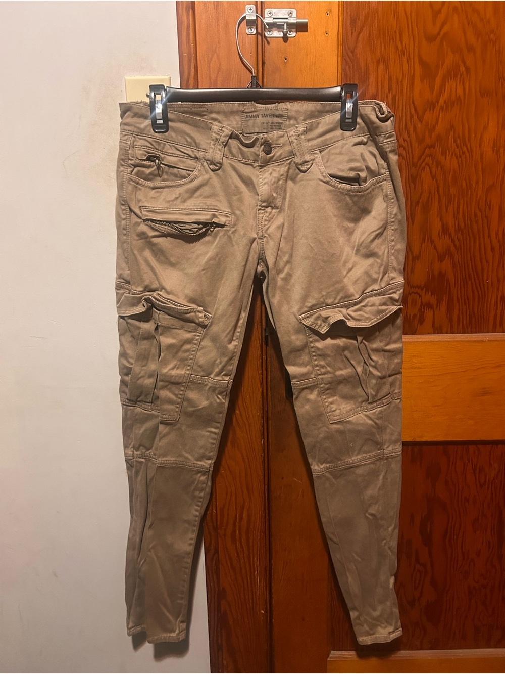 Men's Slim Cargo Pants in Taupe